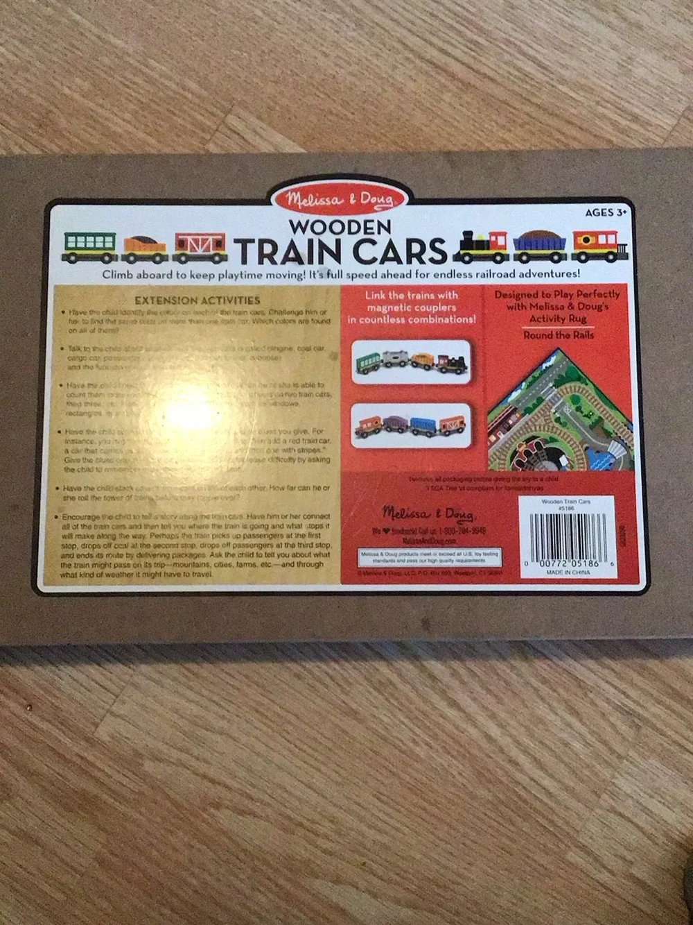 Melissa & Doug 8ct wooden train set complete set